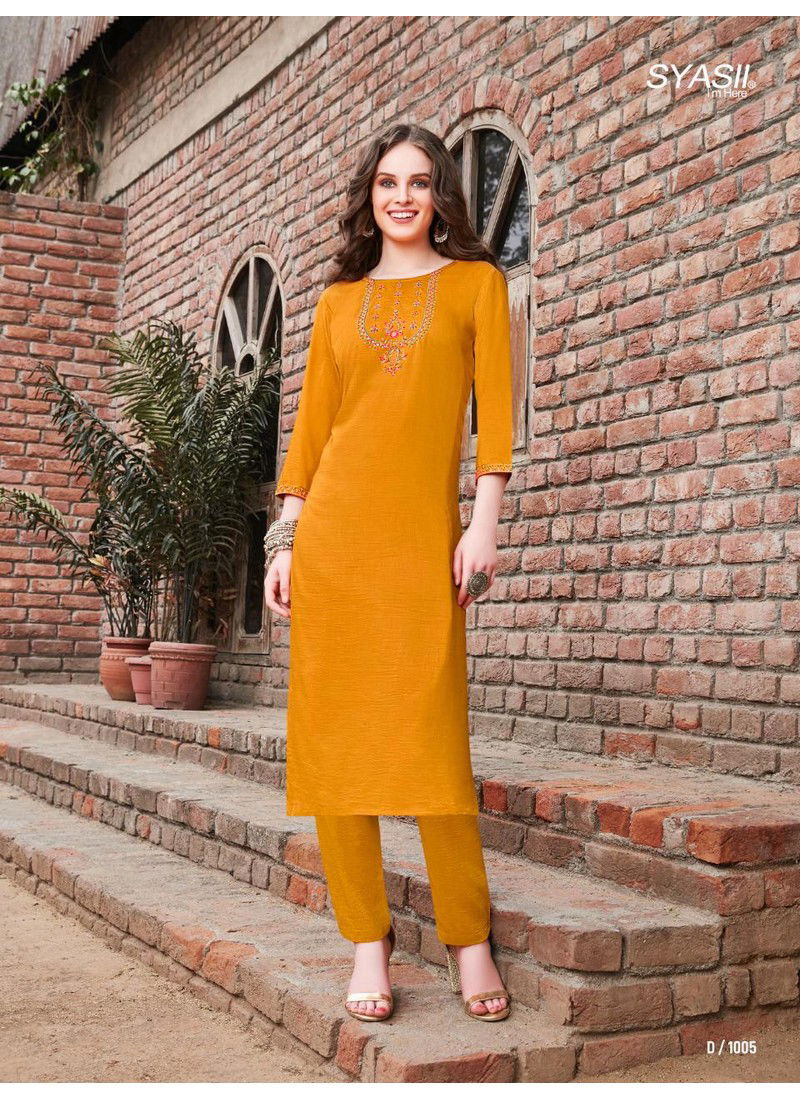 Syasii Rayasa Latest Fancy Regular Casual Wear Designer  Cotton Kurti With Bottom Collection